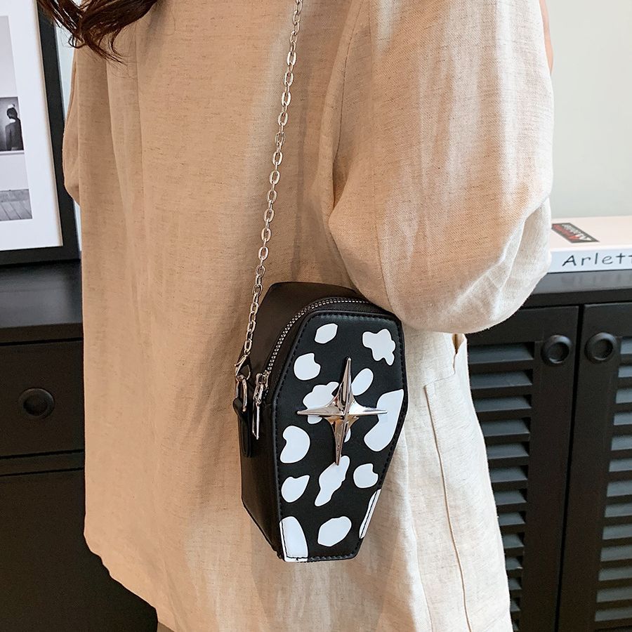 Wholesale Cow Pattern PU Mobile Zero Wallet Crossbody Bag